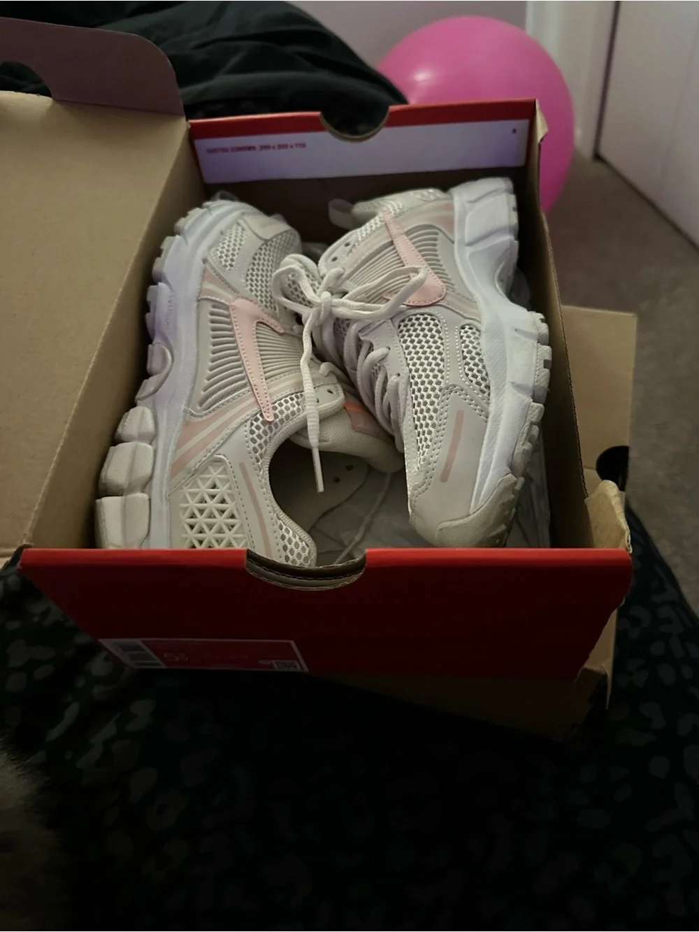 Nike Youth White/Pink Accent Mesh Sneakers